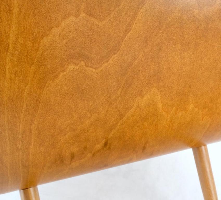 Mid-Century Modern Bent Plywood Scoop Shape Chair & Ottoman on Dowel Legs Mint