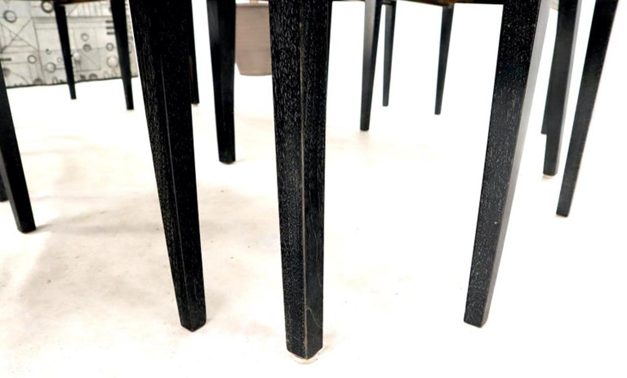 Cerused Ebonized Walnut Dining Room Table 6 Chairs Set w/ Two Extension Boards