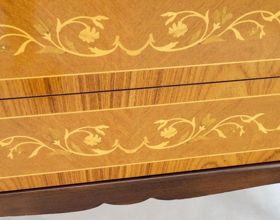 Italian Inlaid Satinwood Cylinder Top Secretary Desk Chest Drawers Dresser Mint!
