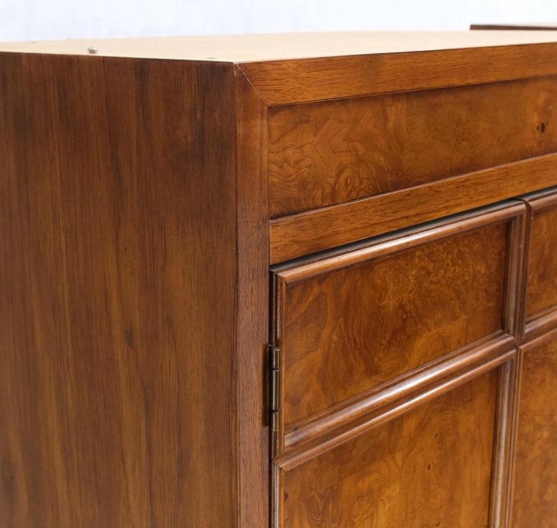 Thomasville Tall Tower Shape Highboy Dressers W/ Drawer Compartment Burl Wood
