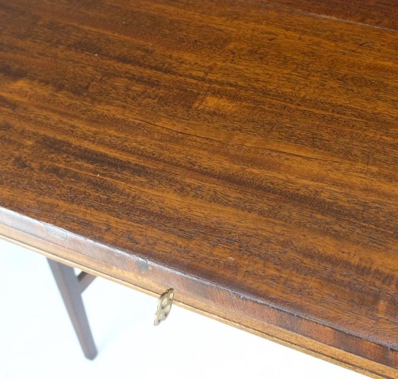 Petit Roll Top Mahogany Mechanical Desk Writing Table Tapered Legs Mid Century