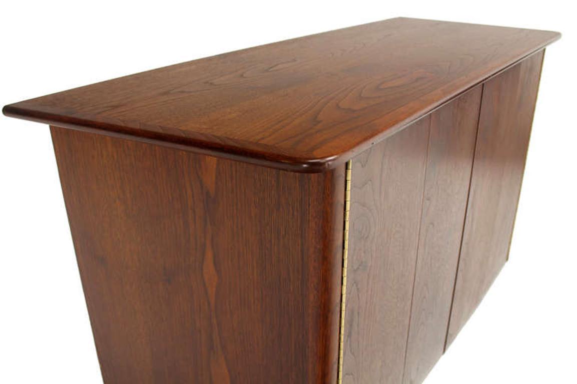 EstablishedLines Pair HANGING Walnut Mid-Century Danish Modern Floating Dressers Console Cabinets