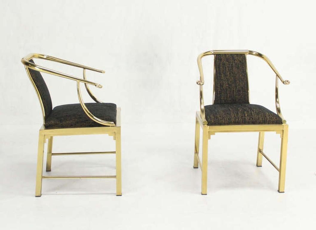 EstablishedLines Pair of Decorative Forged Solid Brass Barrel Back Chairs by Mastercraft MINT!