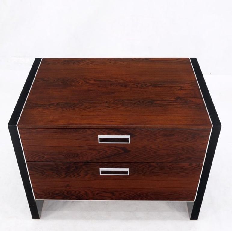 Mid Century Modern Rosewood Two Drawers End Table NightStand by John Stuart MINT