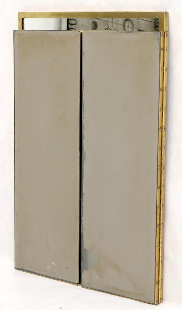 Trifold Brass Wall or Freestanding Dresser Top Mirror