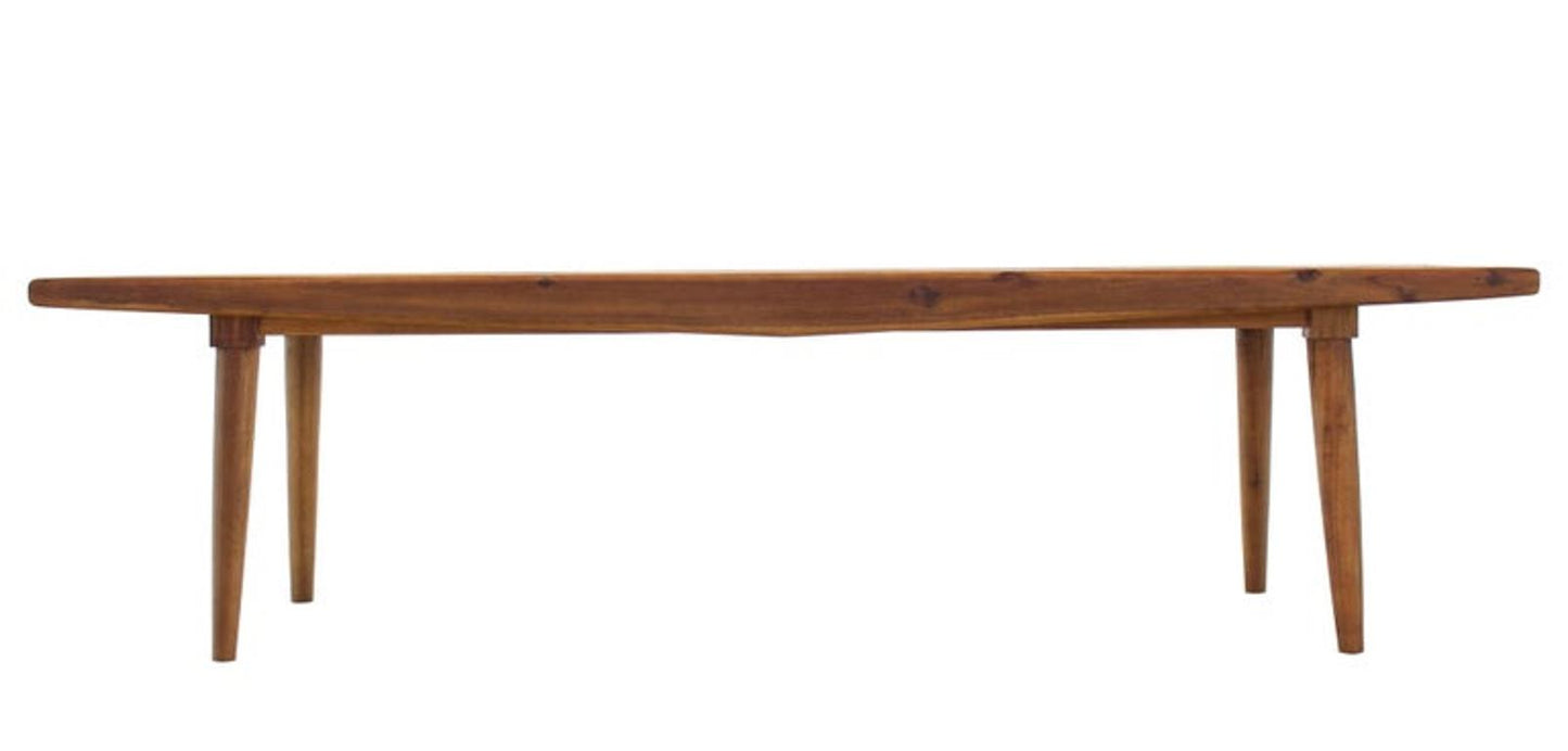 Solid Oiled Slat Wood Bench