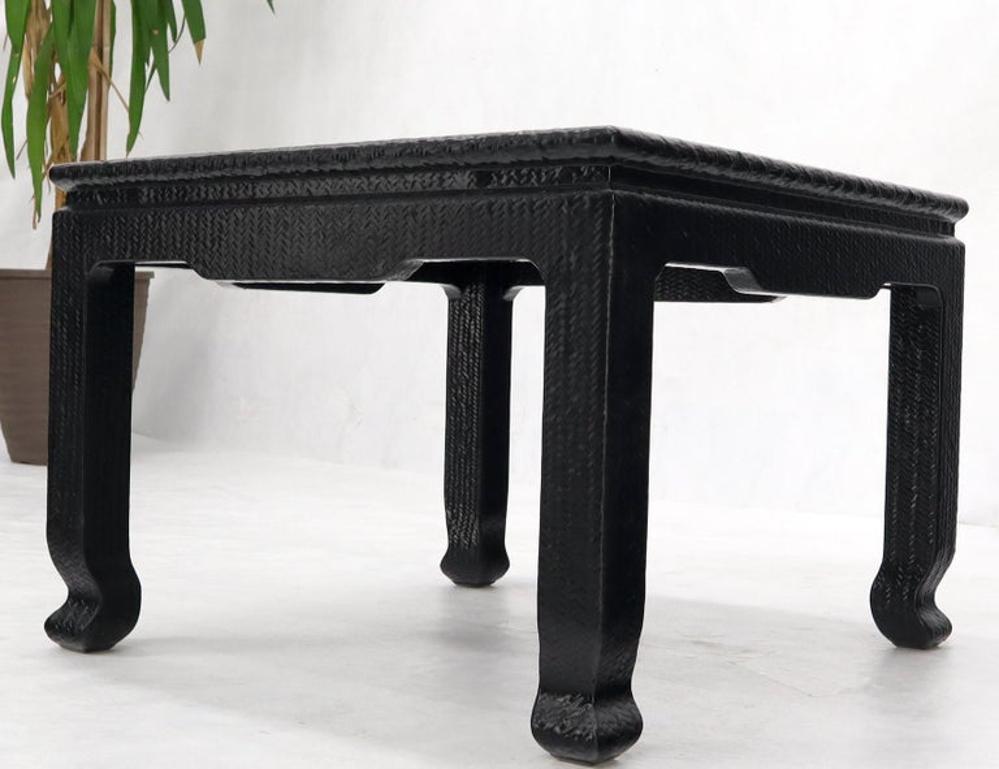 Mid-Century Modern Cloth Wrapped Square Side End Table