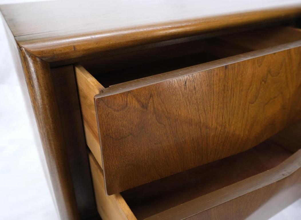 Pair Mid-Century Modern Dimond Front Drawers End Tables Nightstands Stands