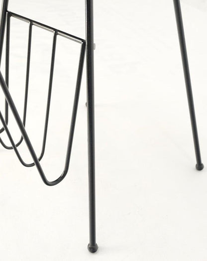 Mid-Century Modern Ceramic Ashtray on Wire Legs Magazine Rack Stand