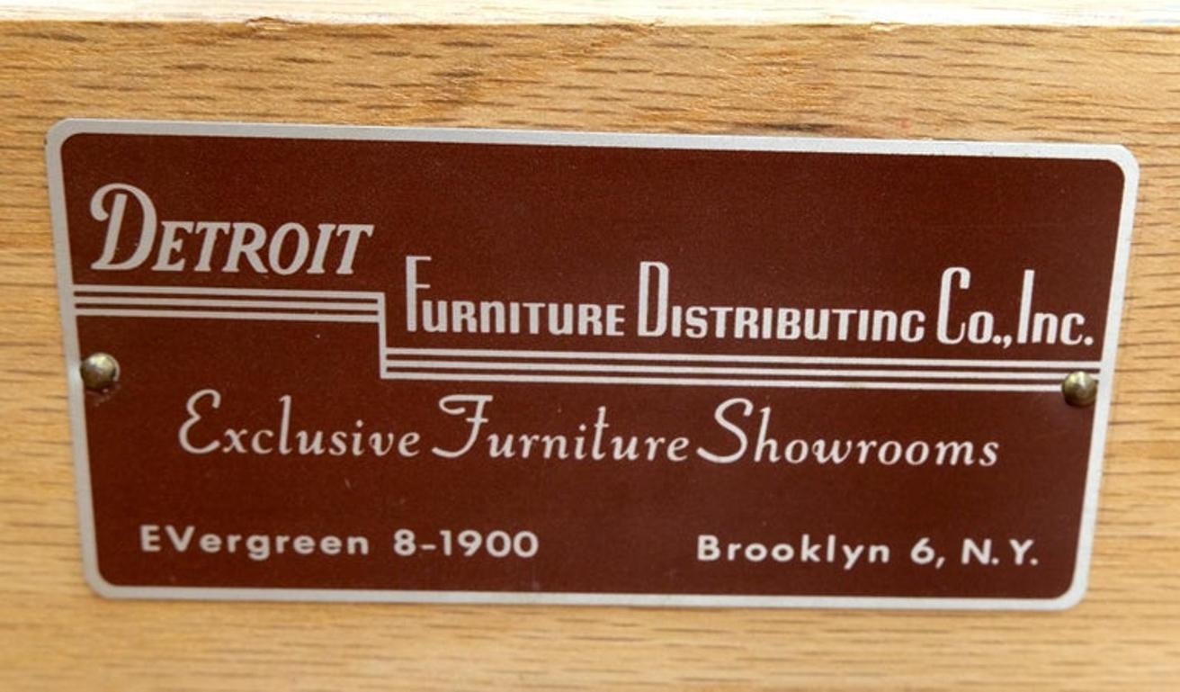 Mid-Century Modern Sculpted Walnut 9 Diamond Front Drawers Dresser Mint