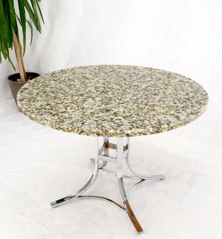 Abalone Shell Resin Fusion Cast Round Top Table on Chrome Base Mid-Century Moder