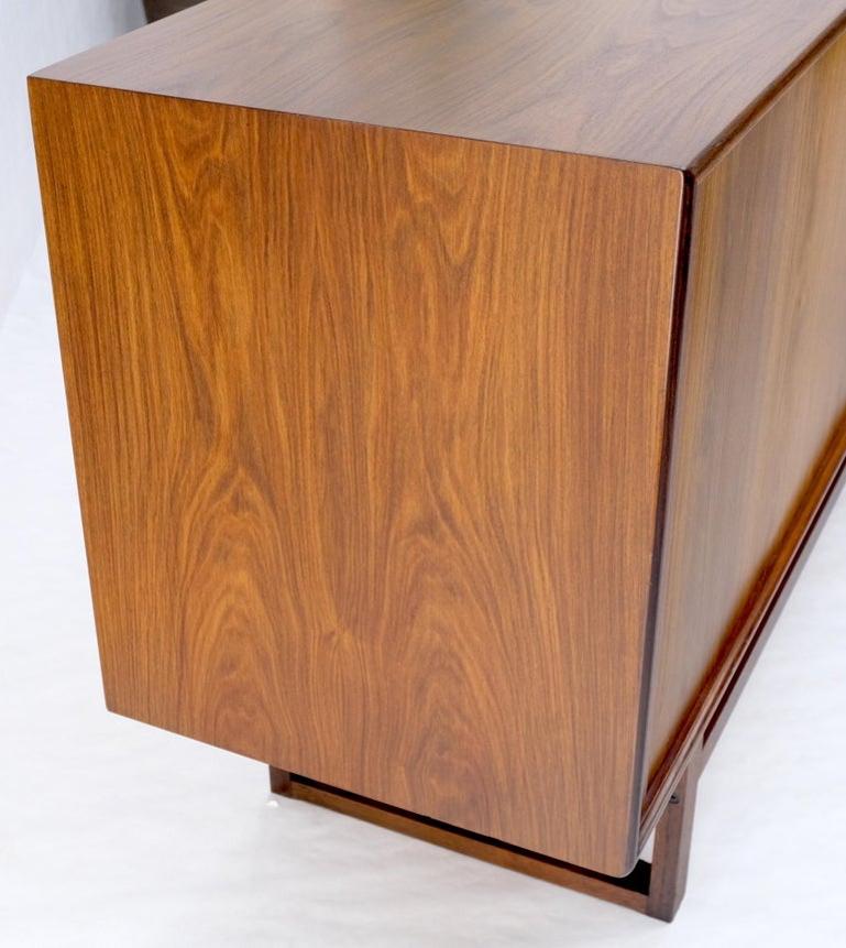 Tambour Doors Rosewood Danish Mid-Century Modern Long Credenza Buffet Dresser