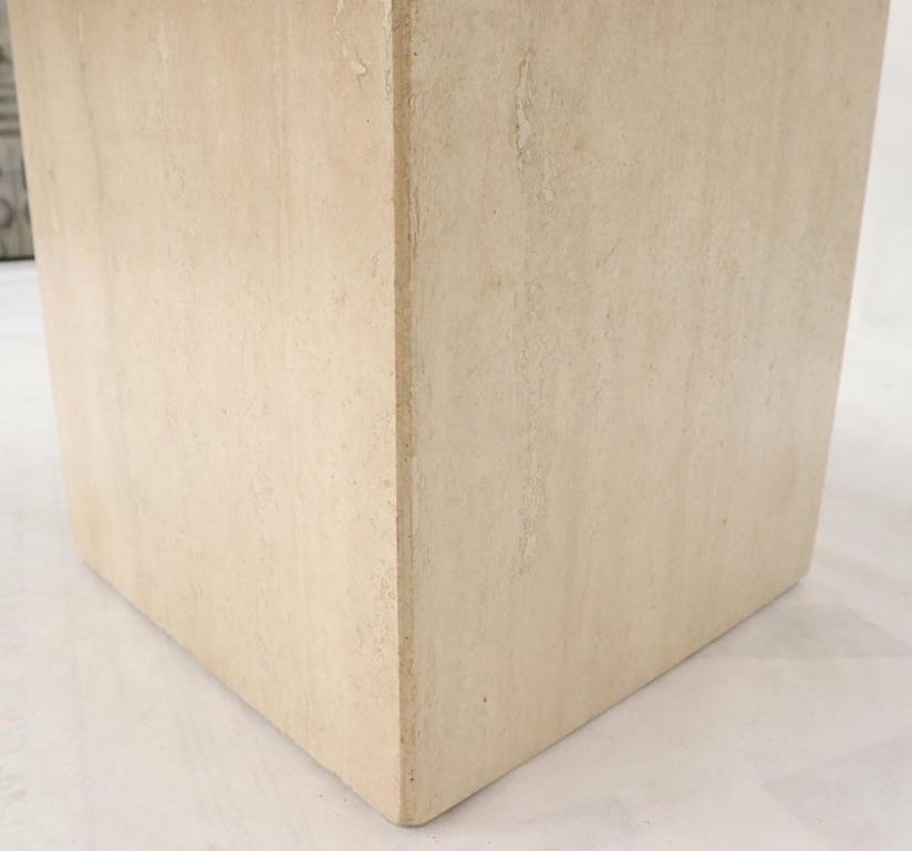 Square Italian Mid-Century Modern Travertine Side Table