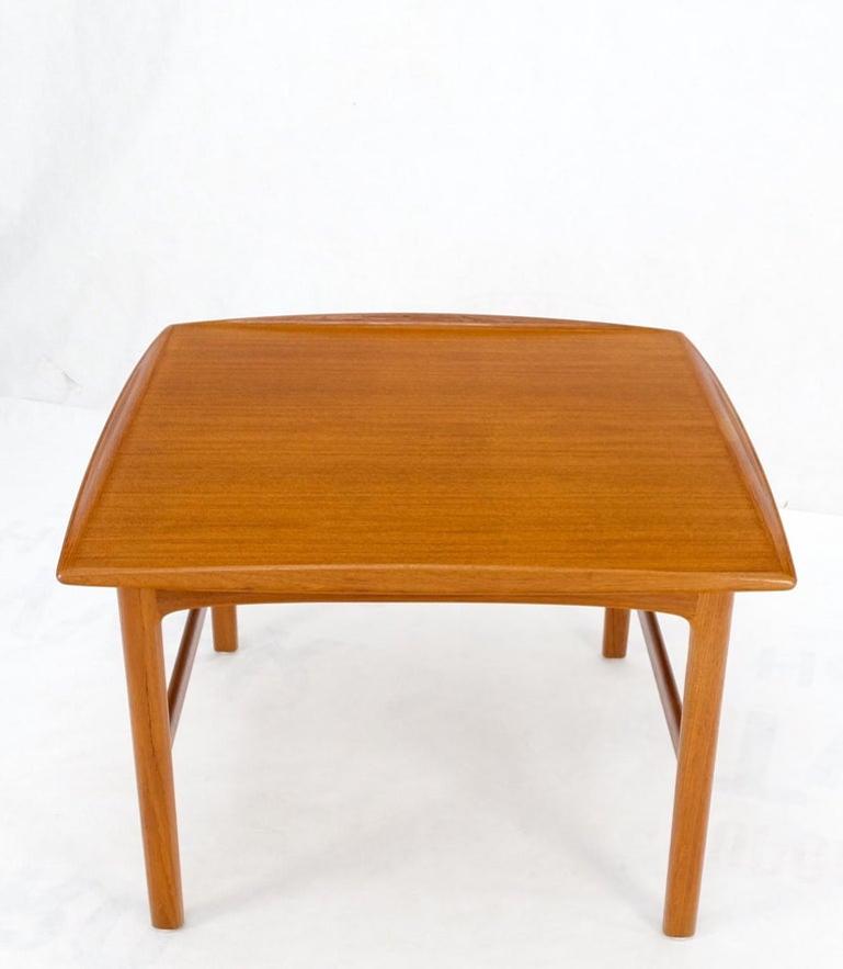 Danish Mid-Century Modern Teak Square Rolled Edges Coffee Table MINT!