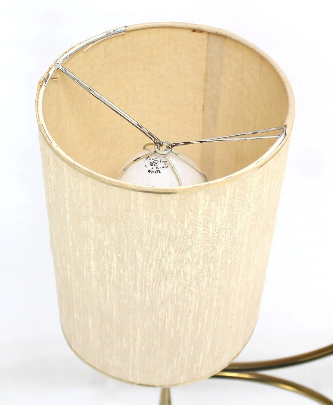 EstablishedLines Mid Century Modern Walnut Brass Floor Lamp Round Marble Top Side Table Torchere
