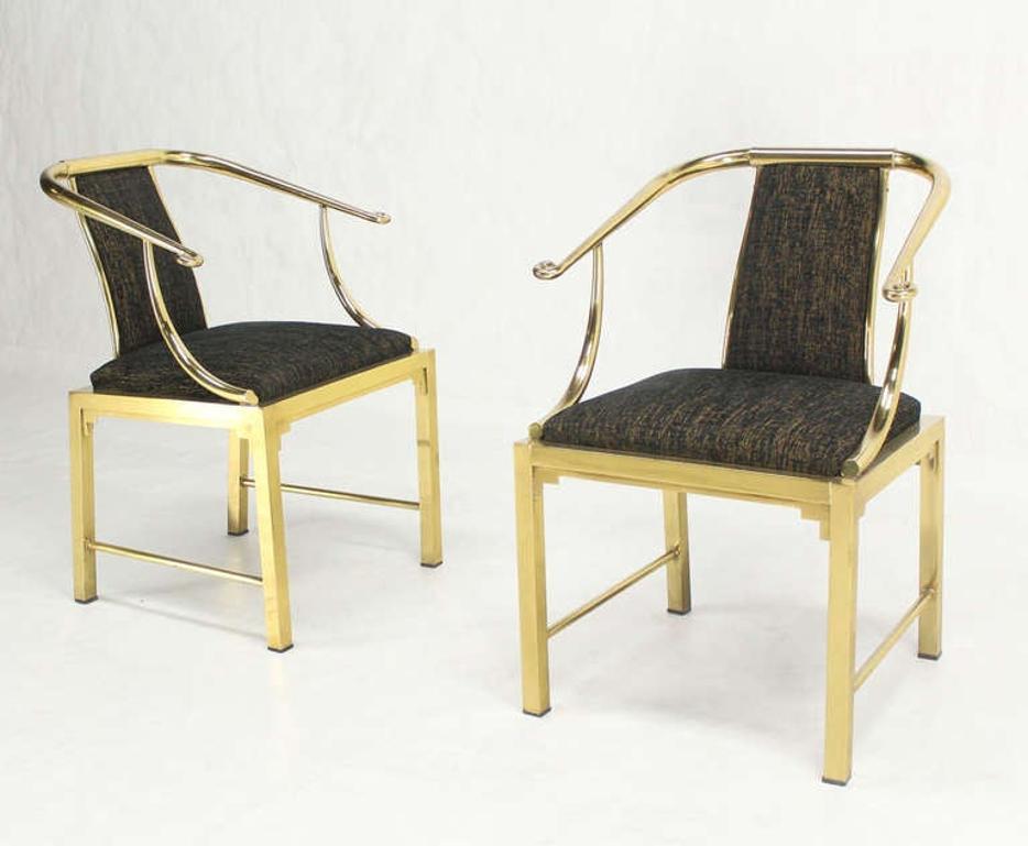 EstablishedLines Pair of Decorative Forged Solid Brass Barrel Back Chairs by Mastercraft MINT!