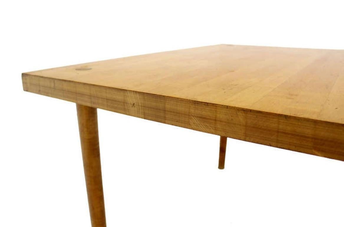 Solid Maple 2" Thick Butcher Block Top Tapered Dowel Legs Writing Dining Table