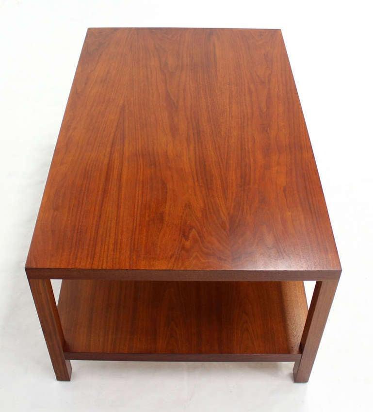 EstablishedLines Mid Century Modern Parson Style Large Rectangle Coffee Table w Bottom Shelf MINT