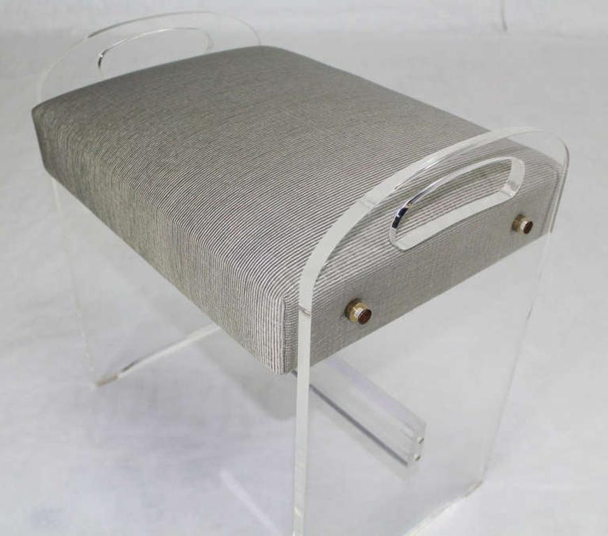 EstablishedLines Mid-Century Modern Lucite Piano Window Bench New Upholstery MINT!