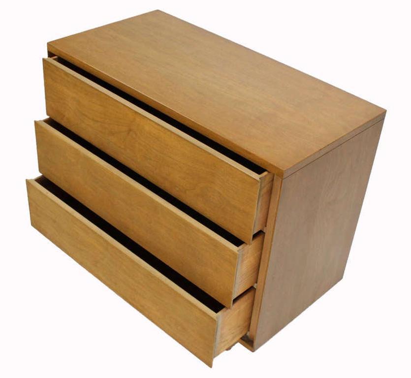 EstablishedLines Mid-Century Modern Walnut Bachelor Three-Drawer Chest or Dresser MINT