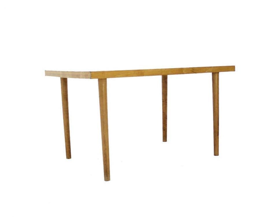 Solid Maple 2" Thick Butcher Block Top Tapered Dowel Legs Writing Dining Table