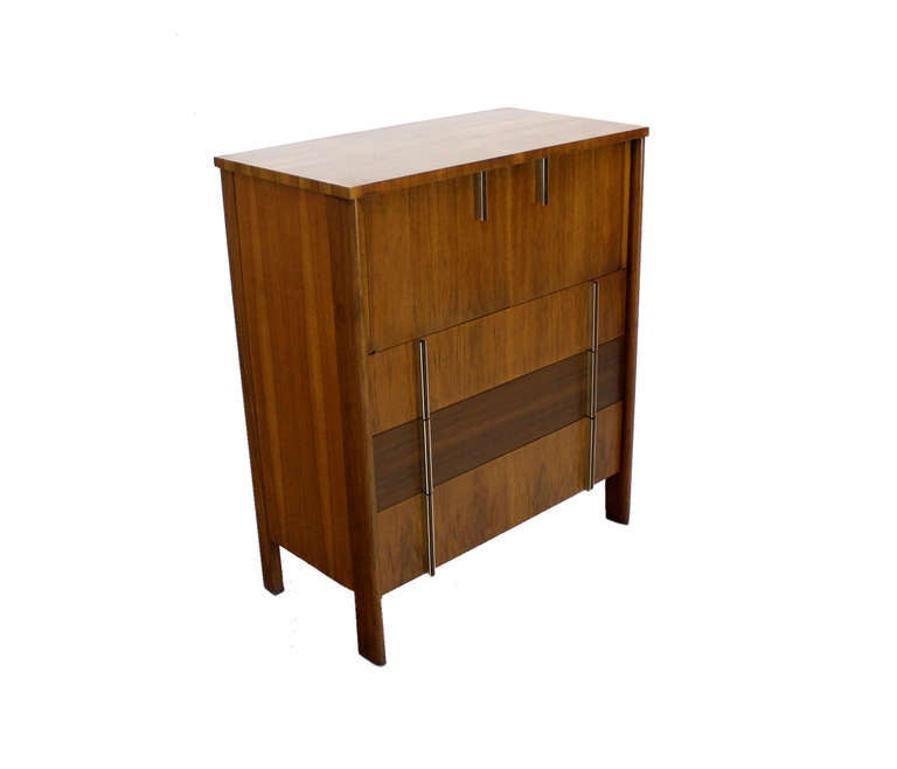 EstablishedLines John Widdicomb Mid Century Modern Walnut Gentlemen's High Chest Dresser MINT!