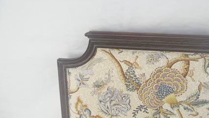 EstablishedLines Pair of Very Fine Cerused Mahogany New Upholstery Twin Size Headboards Beds MINT