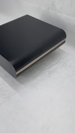 EstablishedLines Black Lacquer Cloth Wrapped 36" Square Center Coffee Table Mid Century 1970 MINT