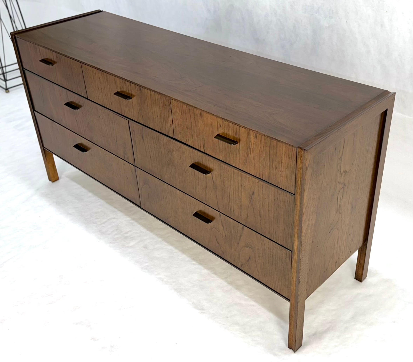 EstablishedLines Mid Century Modern Wormy Chestnut 7 Drawers Compact Dresser Credenza MINT