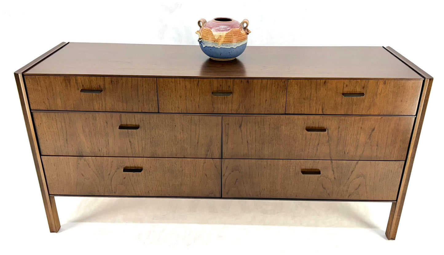 EstablishedLines Mid Century Modern Wormy Chestnut 7 Drawers Compact Dresser Credenza MINT