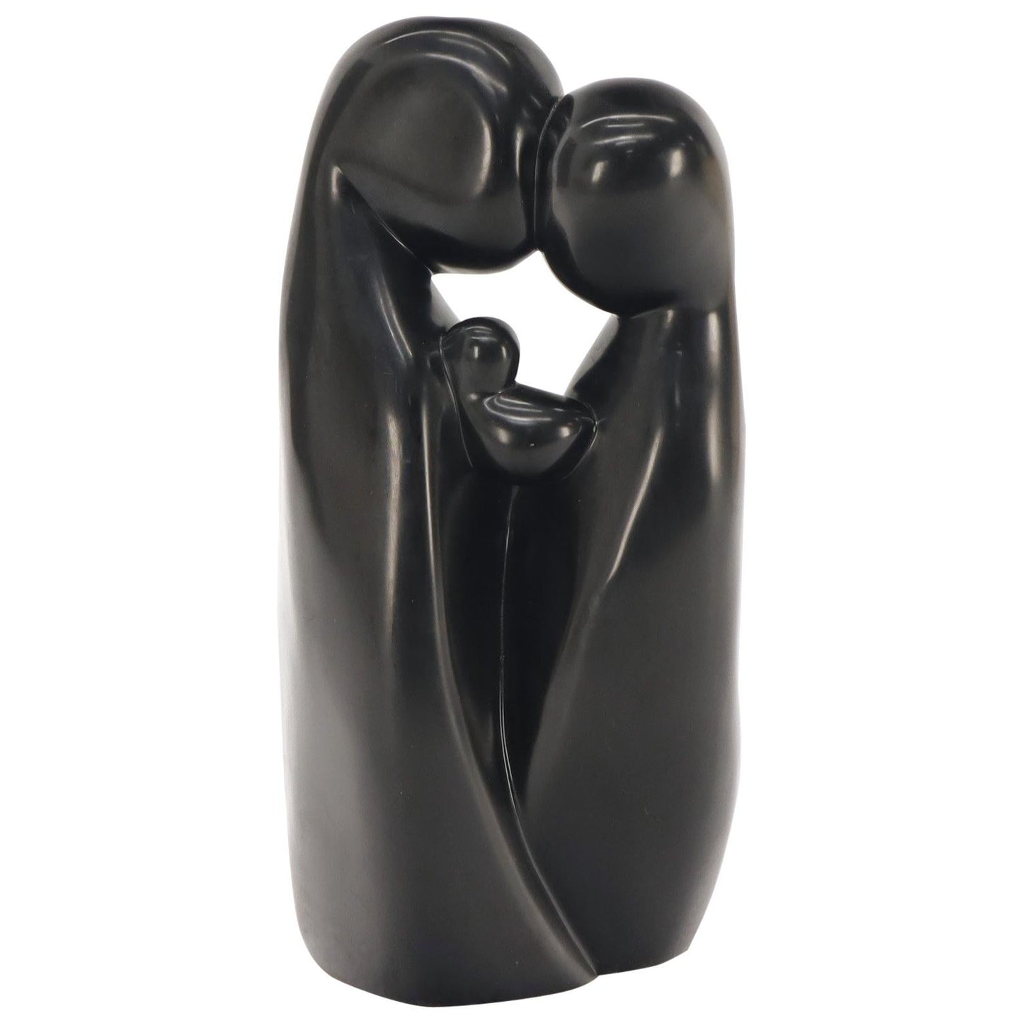 EstablishedLines Large Carved and Polished Onyx Sculpture of Mother and Daughter Theme