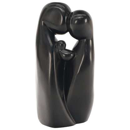 EstablishedLines Large Carved and Polished Onyx Sculpture of Mother and Daughter Theme