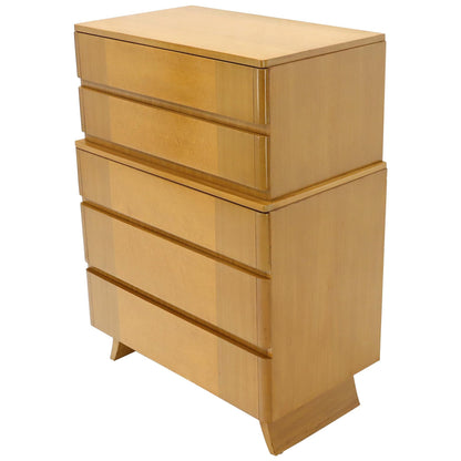 Five Drawers Blond to Gold Mahogany High Chest Dresser