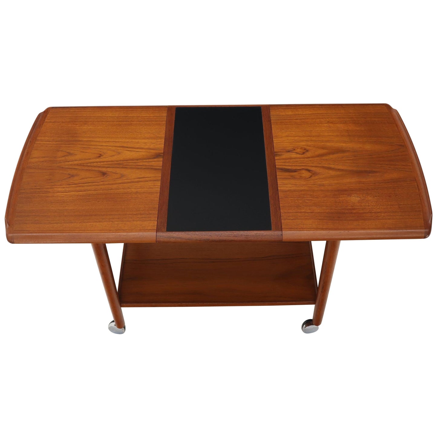 Danish Mid-Century Modern Teak Expandable Cart with One Leaf