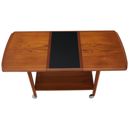 Danish Mid-Century Modern Teak Expandable Cart with One Leaf
