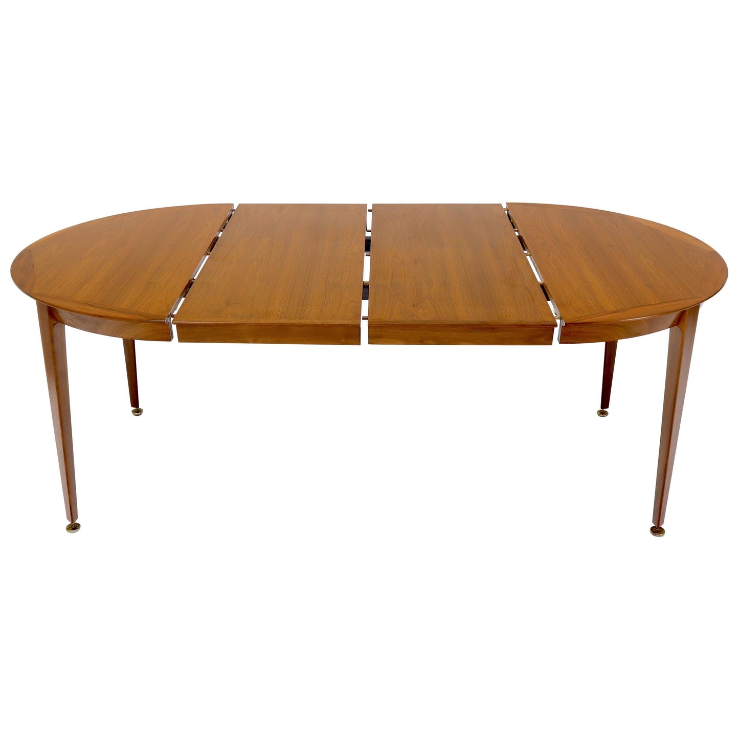 EstablishedLines Round Walnut Tapered Legs Dining Room Table with Two Extensions Boards