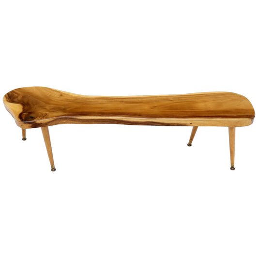 EstablishedLines Live Edge Elongated Organic Shape Coffee Table Bench