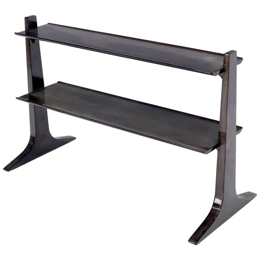 EstablishedLines Two-Tier Custom Height Gloss Finish Free Standing Shelf
