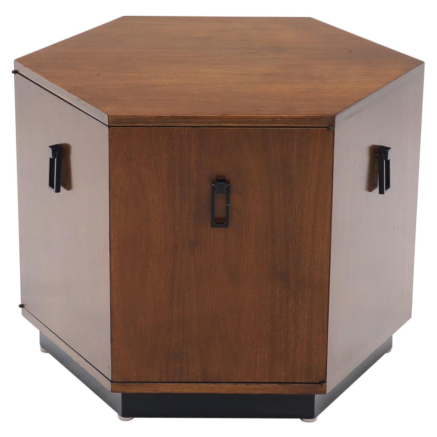 EstablishedLines Hexagon Shape Drop Pulls Cabinet End Table