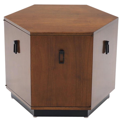 EstablishedLines Hexagon Shape Drop Pulls Cabinet End Table