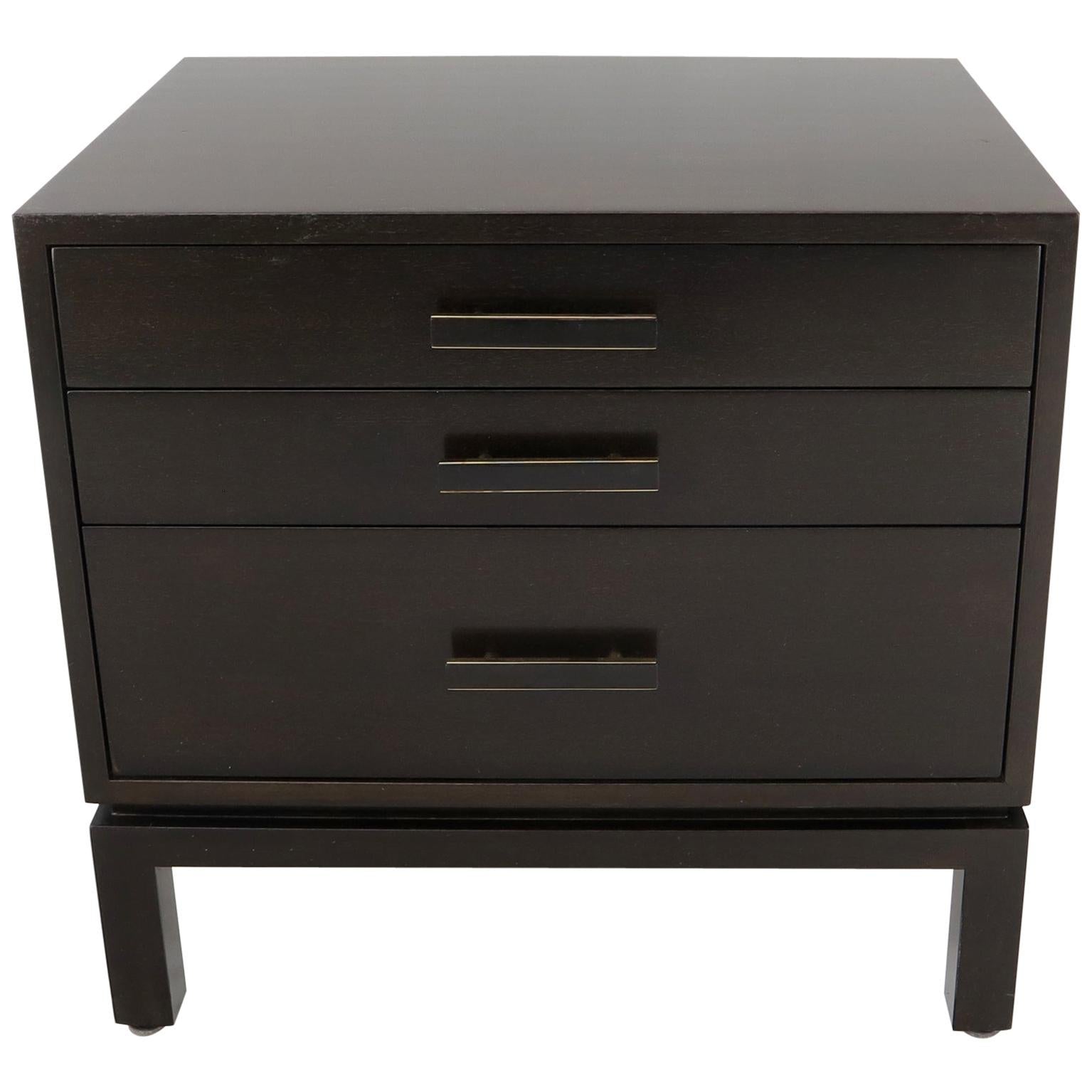 EstablishedLines Harvey Probber 3-Drawer Nightstand Ebonized Espresso Mahogany