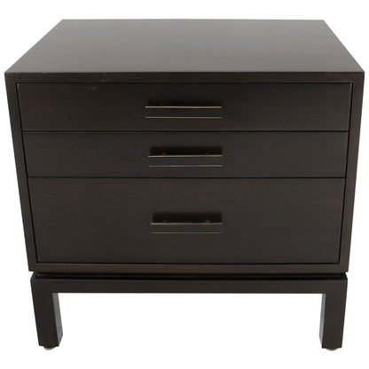 EstablishedLines Harvey Probber 3-Drawer Nightstand Ebonized Espresso Mahogany