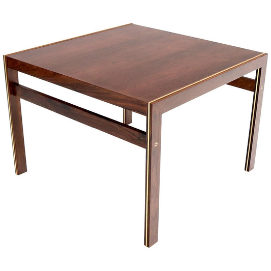 EstablishedLines Silkeborg CFC Square Rosewood Side Table with Brass Inlay