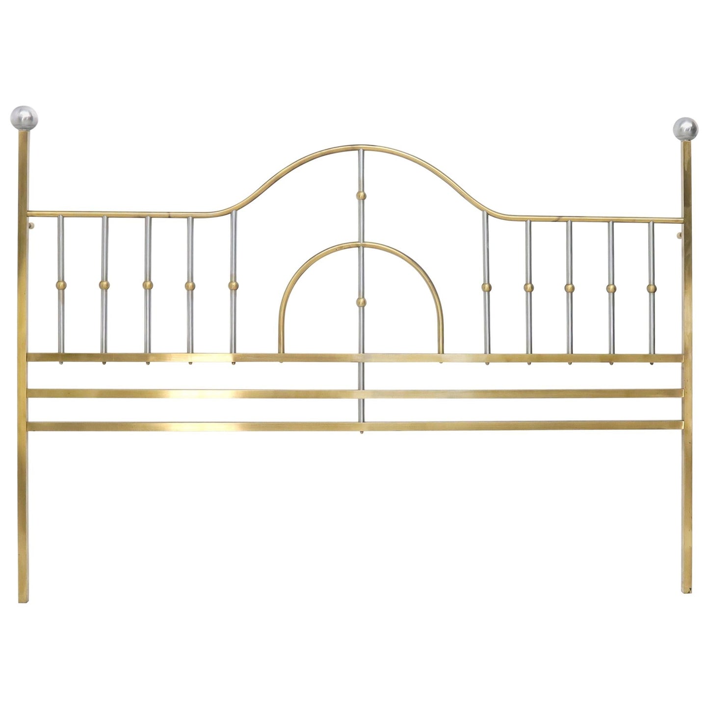 EstablishedLines Mid-Century Modern Brass and Chrome King Size Headboard