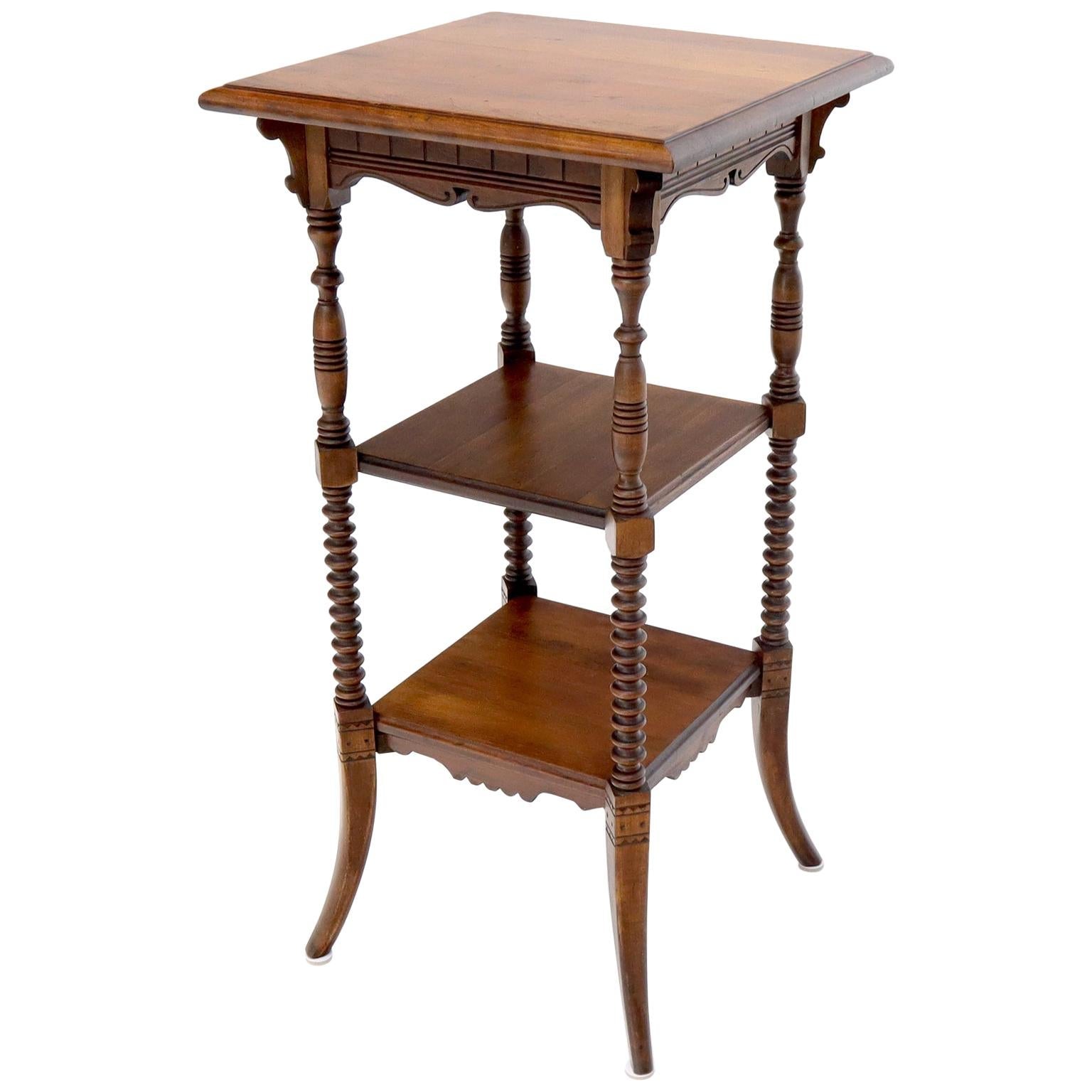 EstablishedLines Victorian Square Three-Tier Stand Corner Lamp Occasional Table Stand