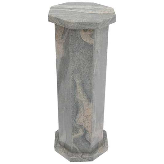 EstablishedLines Grey Granite Stone Octagon Shape Pedestal Stand
