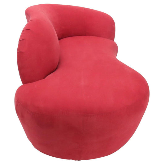 EstablishedLines Red Suede Weiman Preview Chaise Lounge Cloud Sofa