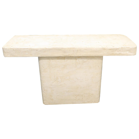 EstablishedLines Mid-Century Modern One Pedestal Composite Art Console Sofa Table