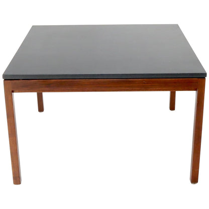EstablishedLines Square Slate Top Walnut Base Coffee Table by Jens Risom