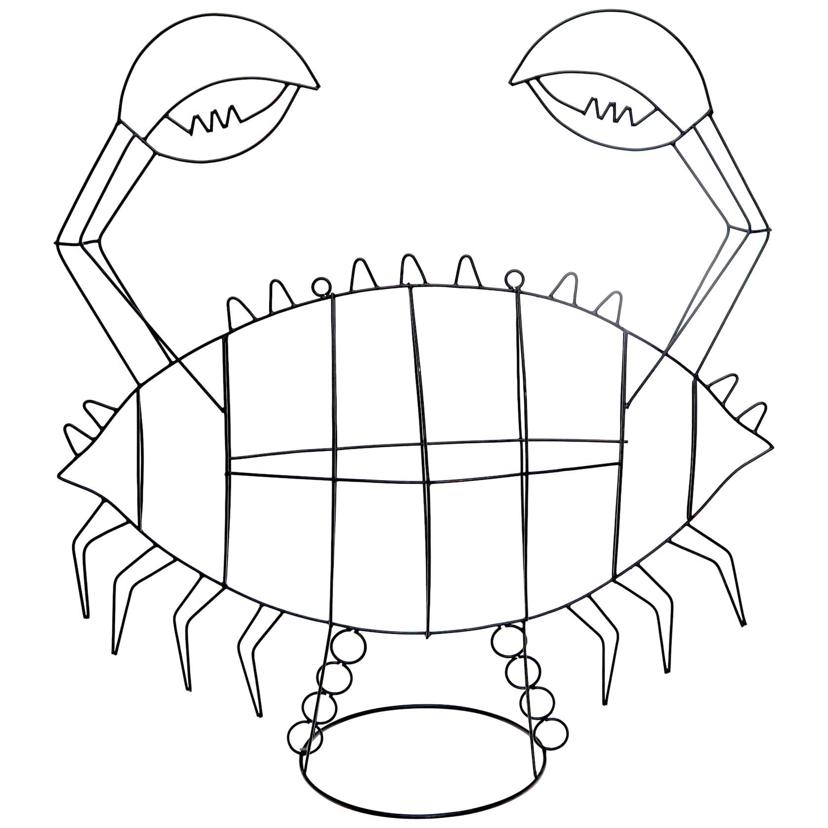 EstablishedLines Large Room Size Wire Crab Sculpture John Risley Decor